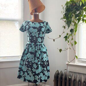 Oscar de la Renta black floral dress